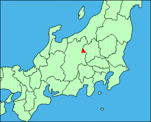 比尾山の位置を示した地図